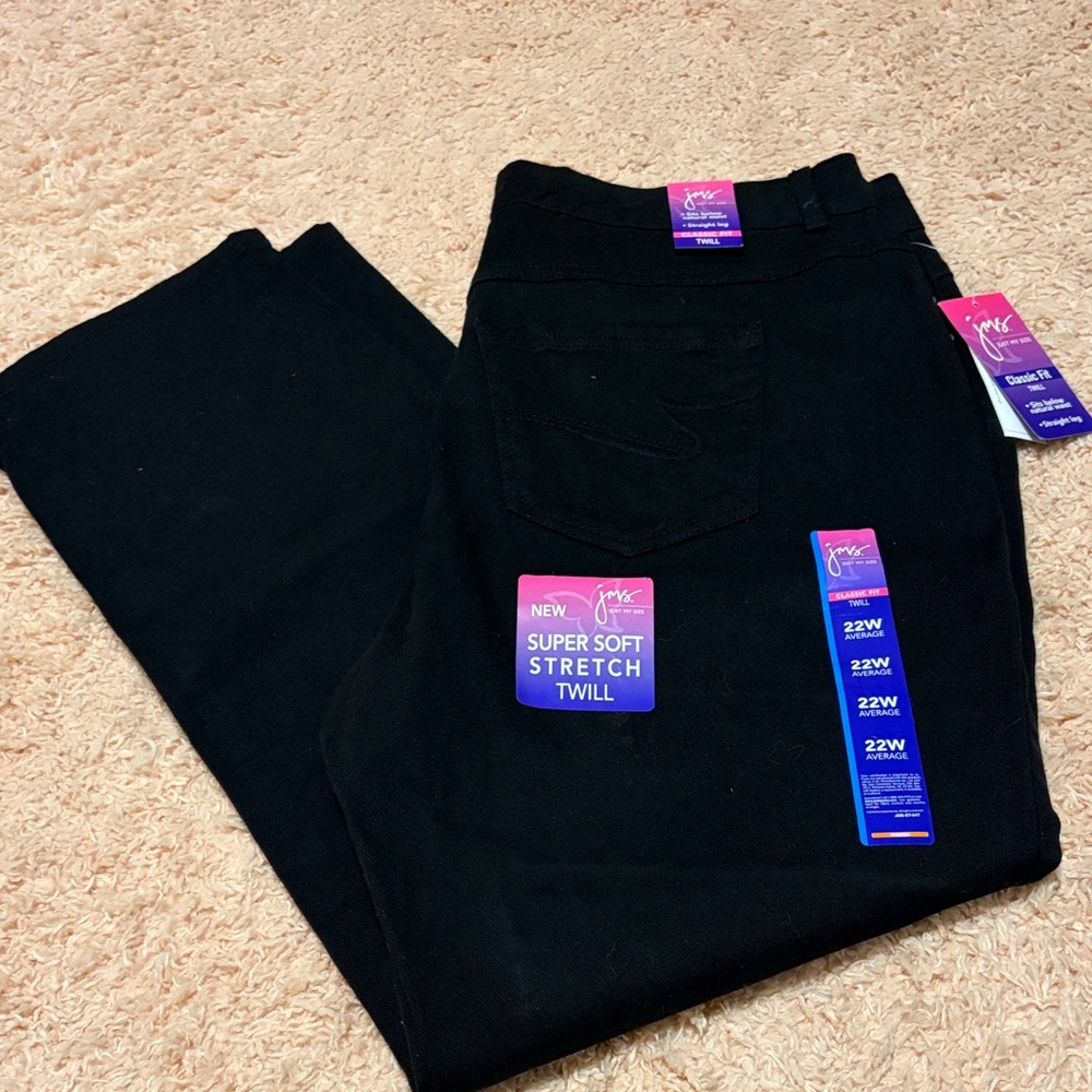 Just My Size Black Straight Leg Jeans